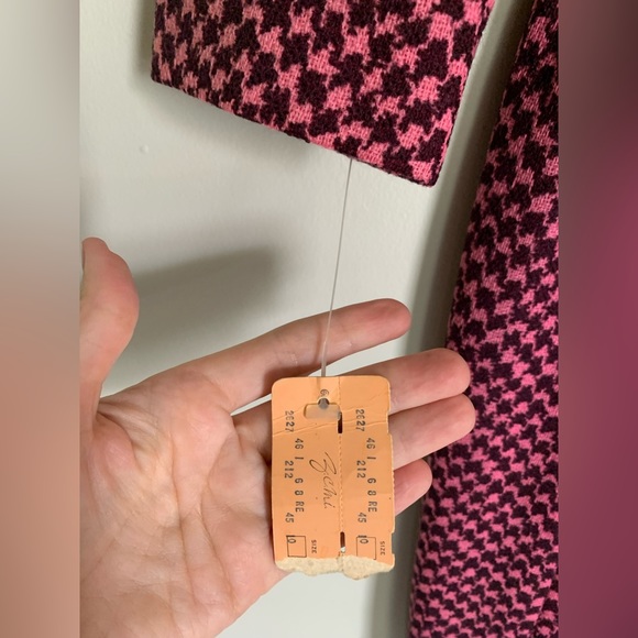 Deadstock Vintage | L’AIGLON Houndstooth Print Midi Dress Small Mrs. Maisel NWT - Picture 5 of 10